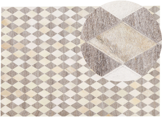 Teppich Kuhfell beige / braun 160 x 230 cm Patchwork Kurzflor SESLICE