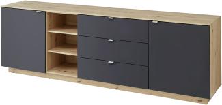 TV-Board >Core< in schwarz supermatt Dekor, MDF, Spannplatte - 240x77x44 (BxHxT)