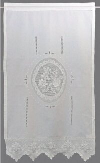 HOSSNER - ART OF HOME DECO Gardine Wildspitze, Stangendurchzug (1 St), halbtransparent, m. Häkelspitze aus ECHTER HANDARBEIT