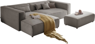 LeGer Home by Lena Gercke Polsterecke PIARA XXL, L-Form, Schlaffunktion, Cord, Leinenoptik o. Strukturstoff, Hocker stellbar zum Schlafsofa (Krokodilverbinder), tiefe Sitzfläche