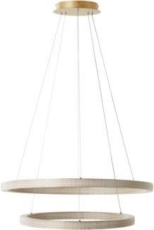 Brilliant Calvi LED Pendelleuchte 80cm gold matt Aluminium/Kunststoff Fernbedienung Intern dimmbar über Fernbedienung 82 W LED integriert (11200lm, 3000-6500K)