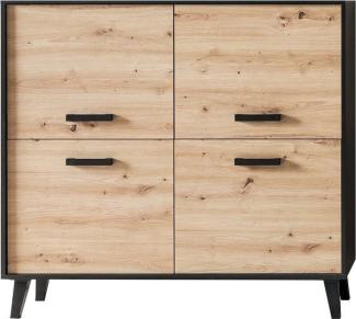 Highboard Jaida 125x117x39 Anrichte Schwarz/Artisan 10102