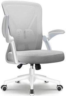 Adormii Bürostuhl Bürostuhl mit klappbaren Armlehnen,Ergonomischer Bürostuhl (Drehstuhl 360° mit Höhenverstellbarer Lendenwirbelstütze,Verstellbarer gepolsterten Armlehnen,Wippfunktion bis 125°,geräuscharmen Rollen,Höhenverstellbar), Atmungsaktiver Net...