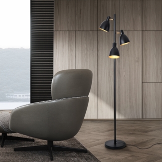 Stehlampe Witney 3-flammig Schwarz / Goldfarben [lux. pro]