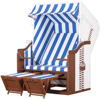 TRENDY by deVries Strandkorb "Profi Ostsee FEHMARN" PE white Des. 991, Größe 124 x 87 x 159 cm