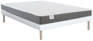 Schaumstoffmatratze-Bettgestell-Set - 160 x 200 cm - Memory Schaum und atmungsaktiver 3D-Stoff - 1 Zone - Härtegrad 2 - Stärke 18 cm - HEAVEN von DREAMEA