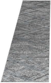 Hochflor Teppich Pepe Läufer - 80x250 cm - Grau