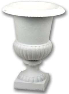 Casa Padrino Barock Garten Deko Blumentopf Weiß H. 66,8 cm - Prunkvoller Pflanzentopf im Barockstil - Barock Garten & Terrassen Deko Accessoires