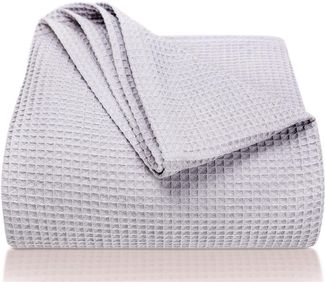 Laynenburg Tagesdecke Waffelpique aus 100% Baumwolle – Baumwolldecke, Kuscheldecke, Wohndecke als Sommerdecke, Bett-Überwurf, Couch-Überwurf, Sofa-Decke