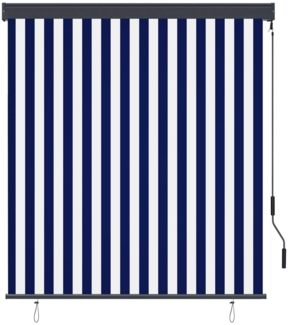 vidaXL Außenrollo 140x250 cm Blau und Weiß 145967