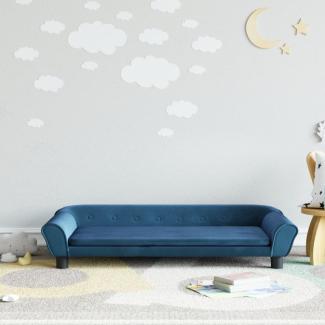 vidaxl Kindersofa 100 x 50 x 26 cm Samt, Blau