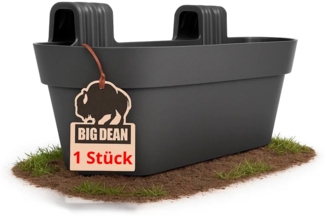 BigDean Blumenkasten Balkongeländer 50cm Blumenkästen mit Wasserspeicher Balkonkasten mit Halterung Anthrazit