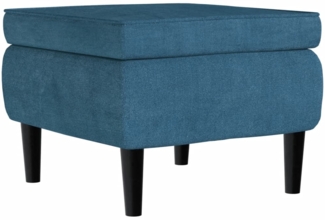 vidaXL Hocker mit Holzbeinen Blau Samt [329435]