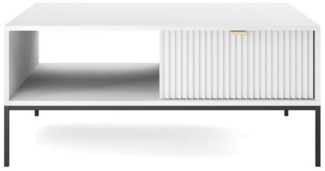 MOEBLO Couchtisch Light L104 (Eleganter Wohnzimmertisch mit dekorativ gerillter Front, Sofatisch, Beistelltisch, Kaffeetisch), (HxBxT):46 x 104 x 68 cm