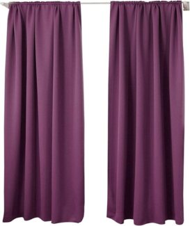 Woltu Gardine (2 St), Kräuselband für Schiene, Thermo-/Verdunklungsvorhang