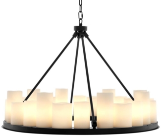 Casa Padrino Luxus Kronleuchter Schwarz 90 x H. 65 cm - Hotel Restaurant Möbel