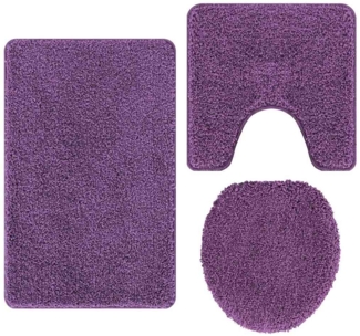 vidaXL Anti-Rutsch Badematten-Set 3 pcs Lila PP 4019872