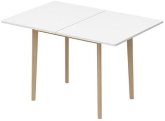 FUFU&GAGA Esstisch Klapptisch, Weiß + Eiche