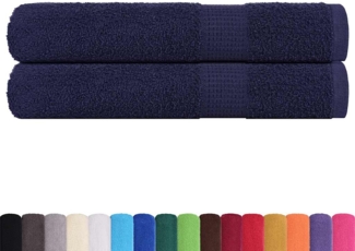 vidaXL Handtücher 2 Stk. Marineblau 100x200 cm 360 g/m² 100% Baumwolle 136794