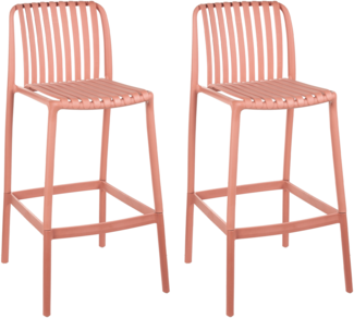 Set mit 2 Barstühlen ARICCIA Kunststoff Hellrot