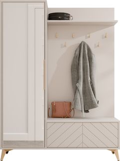 Garderoben-Set Xylix 1D1K (Farbe: Sandbeige)