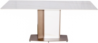 Livin Hill Esstisch 180cm Modig Roségoldene Basis, weiße Tischplatte M54