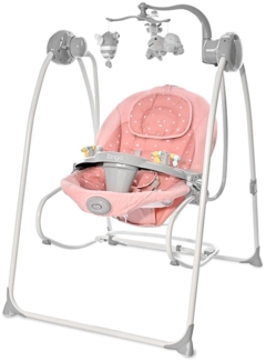 Lorelli Babywippe elektrisch Tango 2 in 1, Fernbedienung, MP3, Timer, Mobile rosa pink