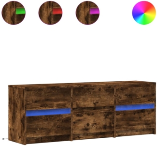 vidaXL TV-Schrank mit LED-Beleuchtung Räuchereiche 140x34x50 cm 3307923