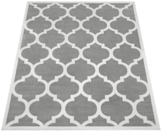 KADIMA DESIGN Teppich Marokkanisches Muster Wohnzimmer schmutzabweisend Teppich Kurzflor, Rechteckig, Höhe: 12 mm, Florhöhe: 8 mm, 100% Polypropylen, Rechteckig, 60x100 cm, Grau