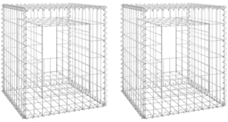 vidaXL Gabionensäulen 2 Stk. 50x50x60 cm Eisen 151267