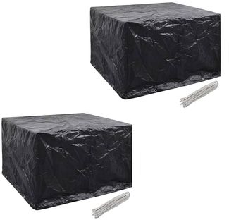 vidaXL Gartenmöbel-Abdeckungen 2 Stk. 4 Personen Poly Rattan 8 Ösen 279119