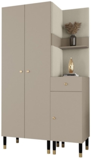 ABIKS MÖBEL Kompaktgarderobe PALERMO Set 6 Garderobe mit gepolsterten Paneelen, Industriell Design