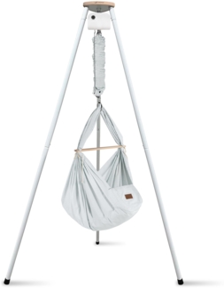 Federwiege mit Tipi und Motor Bio AirGrey Schafwolle Weiß Motor Weiß