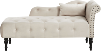 Rechtsseitige Chaiselounge IVRY Samtstoff Hellbeige