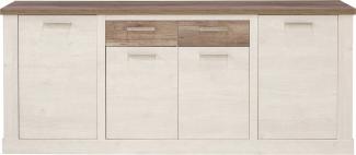 Sideboard Durio 2 Pinie weiß 213 x 90 x 41 cm Anrichte Schrank Wohnzimmer