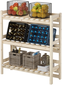 Kombiregal breit Vorratsregal, Kistenregal, Lagerregal aus Massivholz V-90.81-03Einzelstück