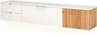 Hängelowboard Linda 9 weiß-grau 206 x 40 x 42 cm TV-Board TV-Schrank LED mit Beleuchtung