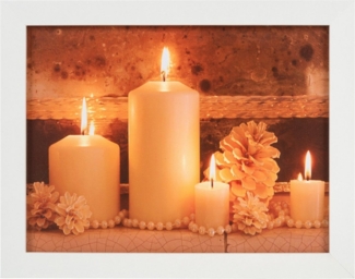 Wohnando LED Dekoobjekt LED Wandbild Kerzen: Stimmungsvolle Wanddekoration für die Winterzeit