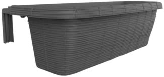 GarPet Balkonkasten Geländerkasten Rattan Geflecht Optik Balkon Geländer Blumen Kasten