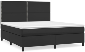 vidaXL Boxspringbett mit Matratze Schwarz 160x200 cm Kunstleder 3142791