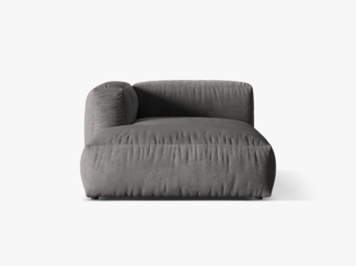 Micadoni Chaise Longue Martina 1-Sitzer Samt Grau Links