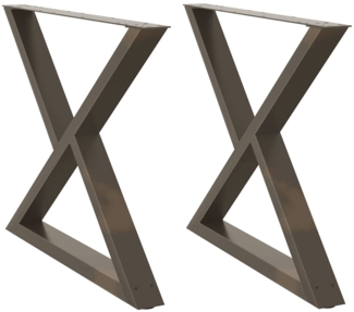 vidaXL Esstisch Beine 2 Stück Naturstahl 90x(72-73,3) cm Stahl 4012735