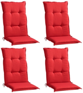 GO-DE Hochlehnerauflage REDSUN, B 50 x L 120 cm, Rot, 4er Set, (Set, 4 St), Gartenstuhlauflagen für Hochlehnstühle