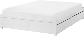Bett mit Schubladen ohne Kopfteil BRUX 140 x 200 cm Weiß