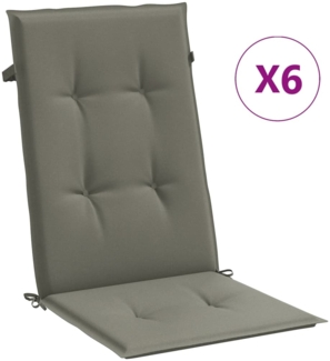 vidaXL Hochlehner-Auflagen 6 Stk. Melange Dunkelgrau 120x50x4 cm Stoff 4002417