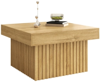 Refined Living Couchtisch Holz Kaffee-Tisch, Beistelltisch, Sofatisch, Wohnzimmertisch (79 cm L x 79 cm B x 46 cm H, 1-St, Platzsparend,Minimalistischer Tisch,Quadratischer Couchtisch), für Wohnzimmer, Esszimmer, Büro, Wohnung, Schlafzimmer,Familien