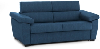 Dmora 2-Sitzer Schlafsofa Fisciano, Schlafsofa fürs Wohnzimmer, gepolstert, abnehmbar, 100 % Made in Italy-Qualität, 205x95 h100 cm, Blau