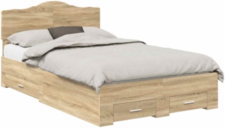 vidaXL Bettrahmen mit Kopfteil Sonoma-Eiche 120 x 200 cm Holzwerkstoff 3413213