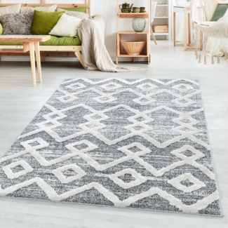 SIMPEX24 Teppich Boho Design, Läufer, Höhe: 20 mm, Teppich Wohnzimmer Boho Design Weich 3D Optik Skandinavische Stil