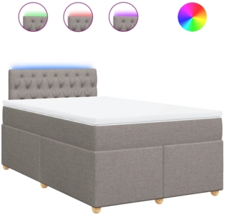 vidaXL Boxspringbett mit Matratze Taupe 120x200 cm Stoff 3288958